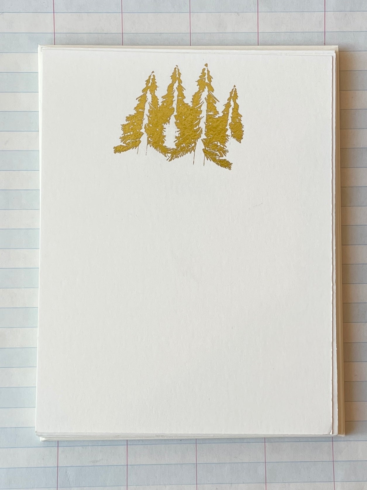 Row of Pine Trees Foil Pressed Stationery