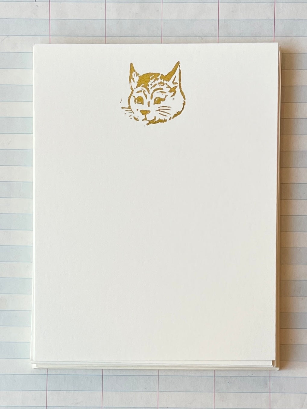 Cat Face Foil Pressed Stationery