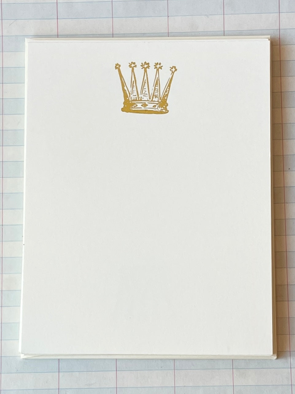Tall Crown Foil Pressed Stationery