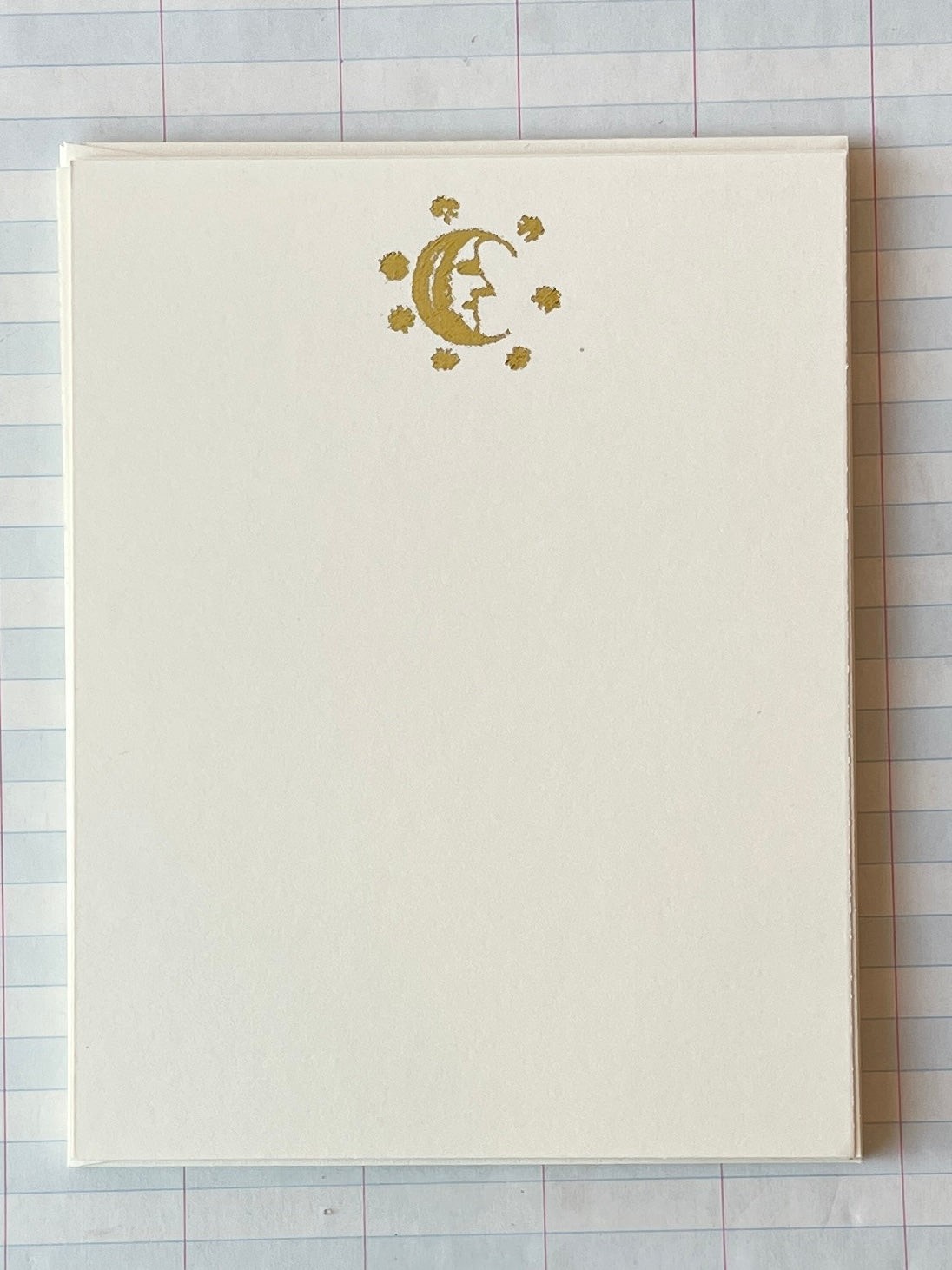 Foil Pressed Cresent Moon and Stars Card - PARCEL