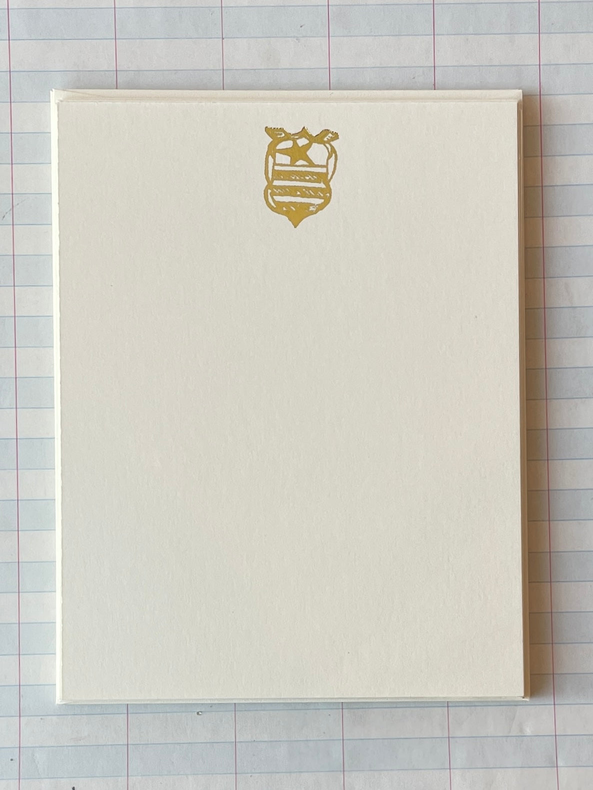 Star and Wing Crest Foil Pressed Stationery