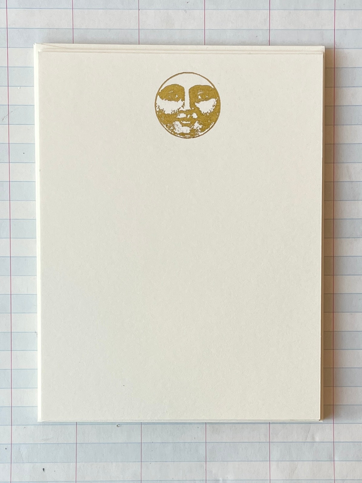 Moon Face Foil Pressed Stationery