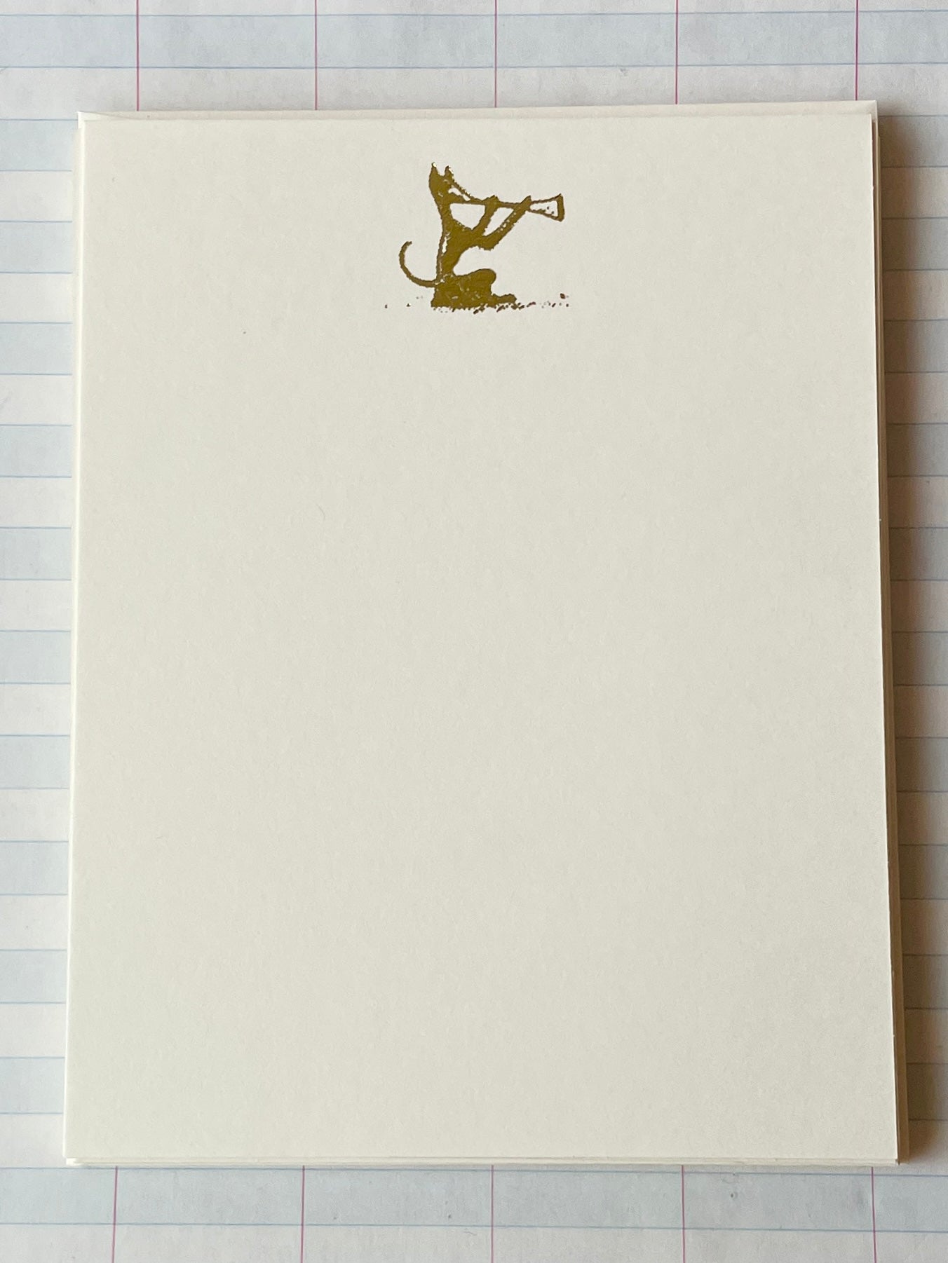 Fox Playing the Horn Foil Pressed Stationery