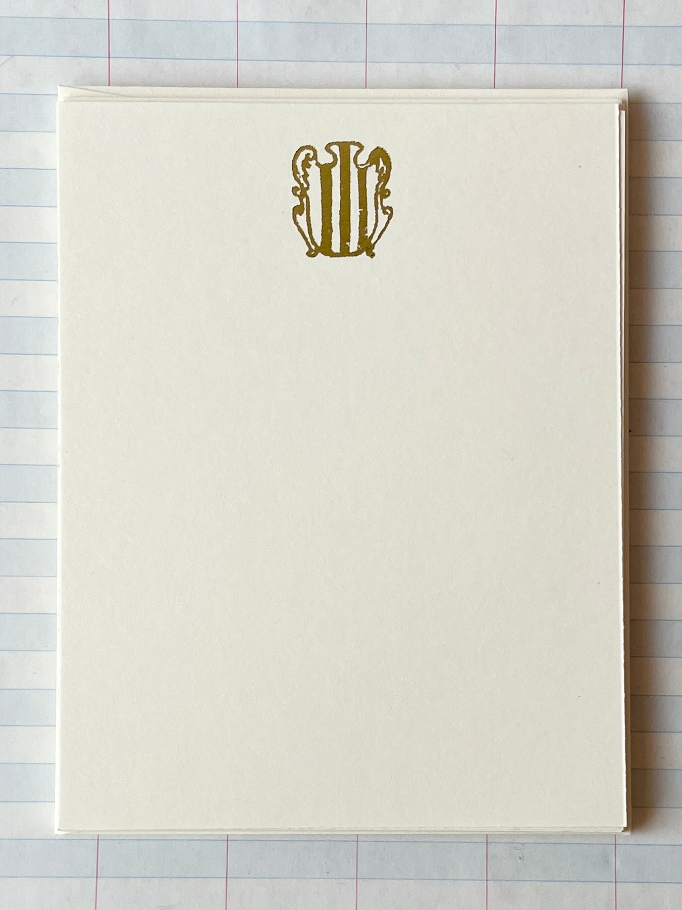 Stripped Crest Foil Pressed Stationery