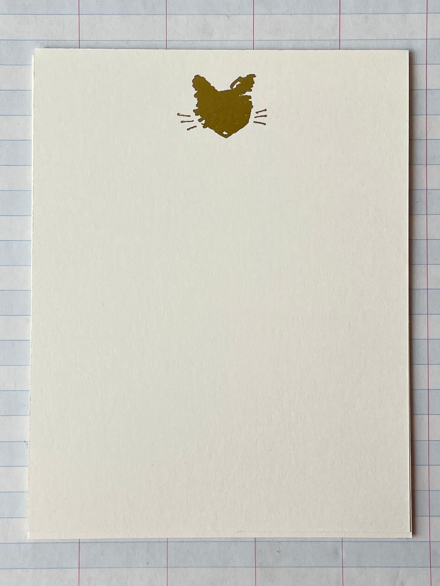 Cat Silhouette Foil Pressed Stationery