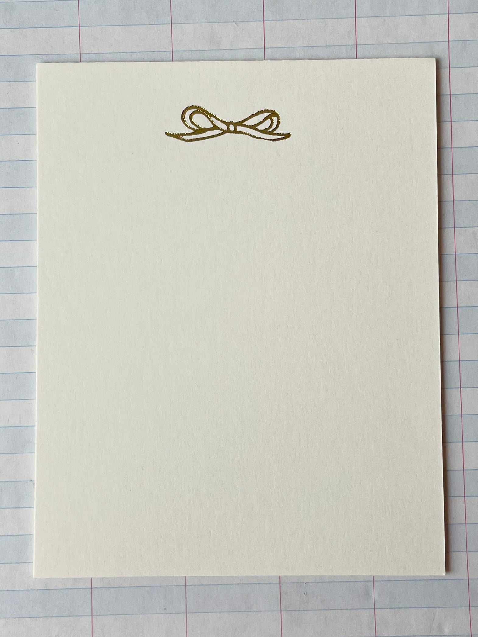 Ribbon Bow Foil Pressed Stationery