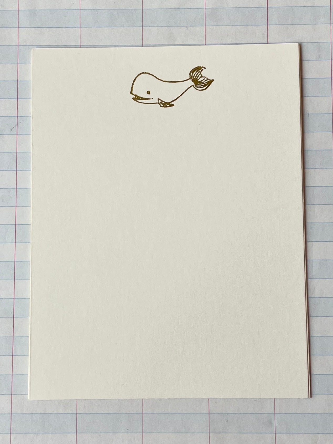 Happy Whale Foil Pressed Stationery