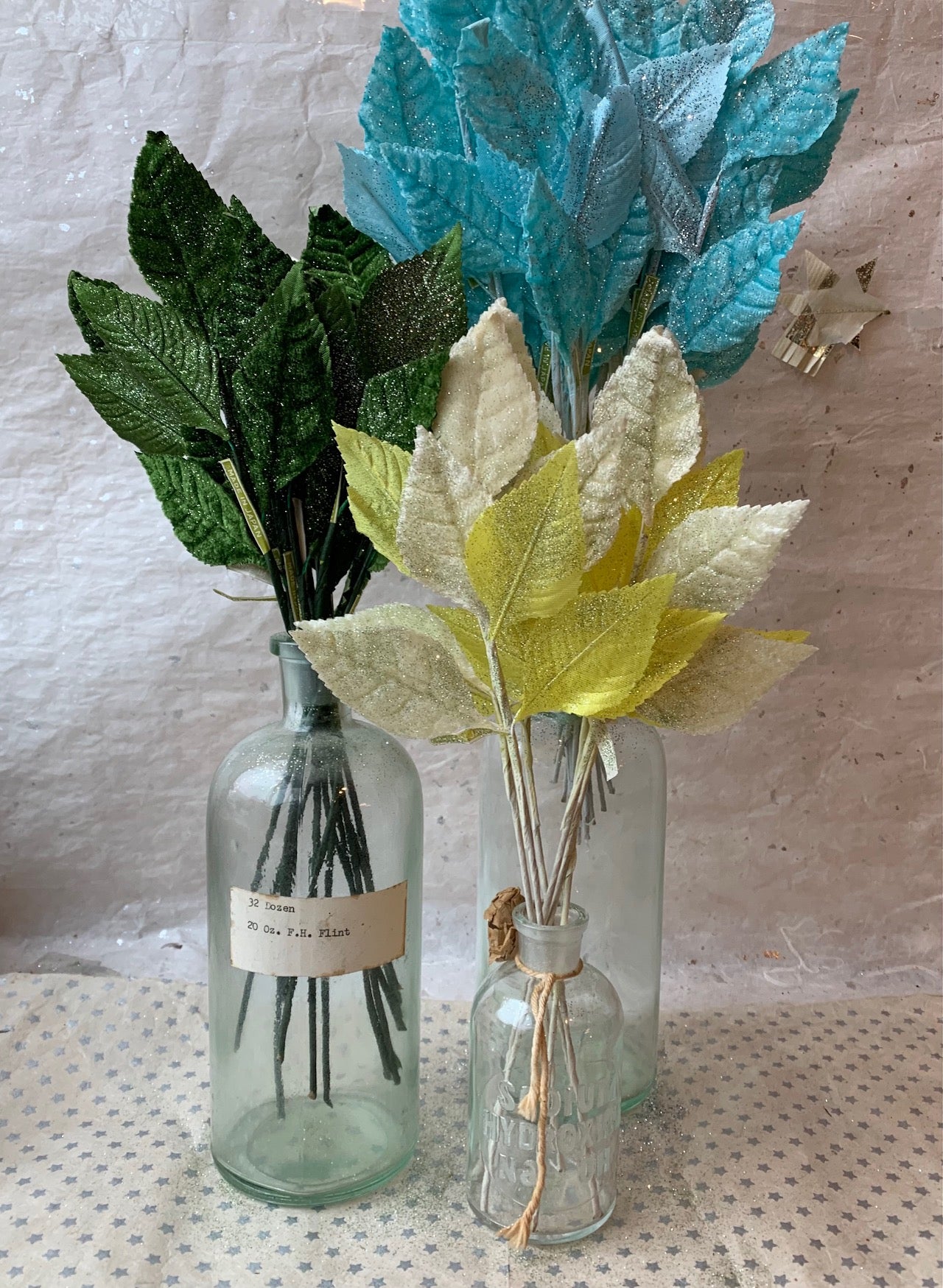 Snow-dusted Vintage Velvet Leaves