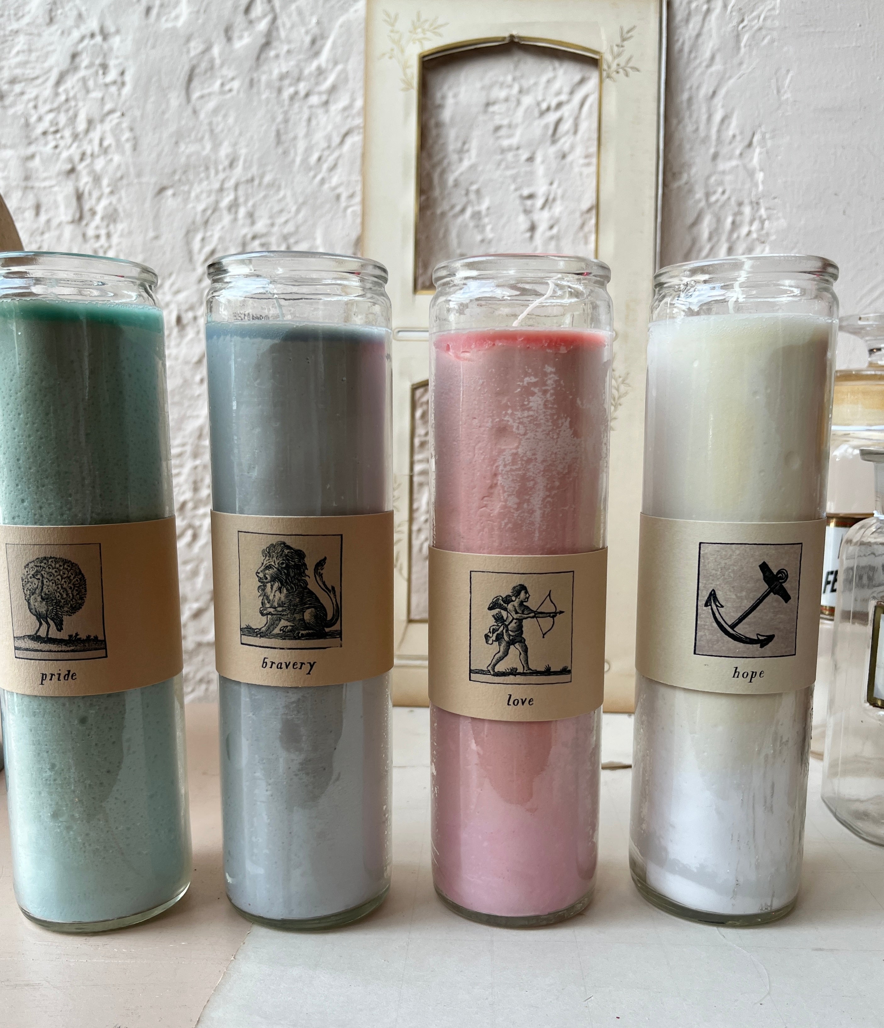 Glass Pillar Affirmation Candles