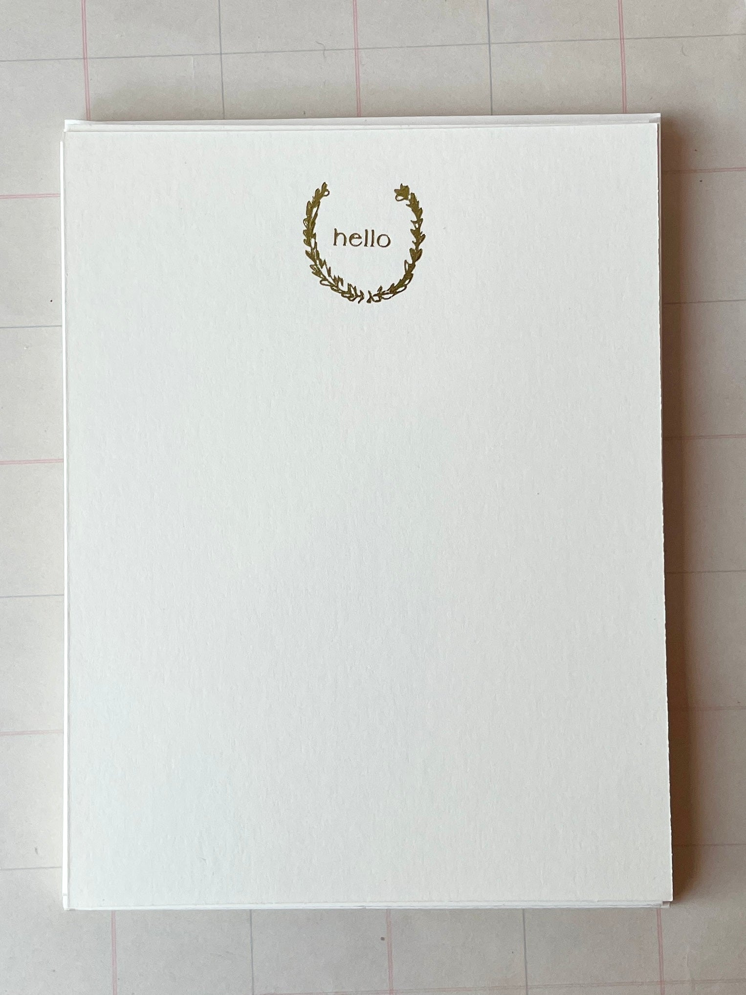 "Hello" Foil Pressed Stationery