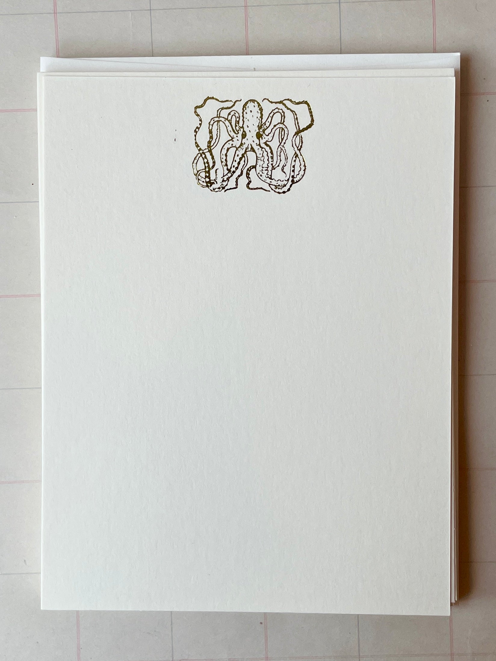 Octopus Foil Pressed Stationery
