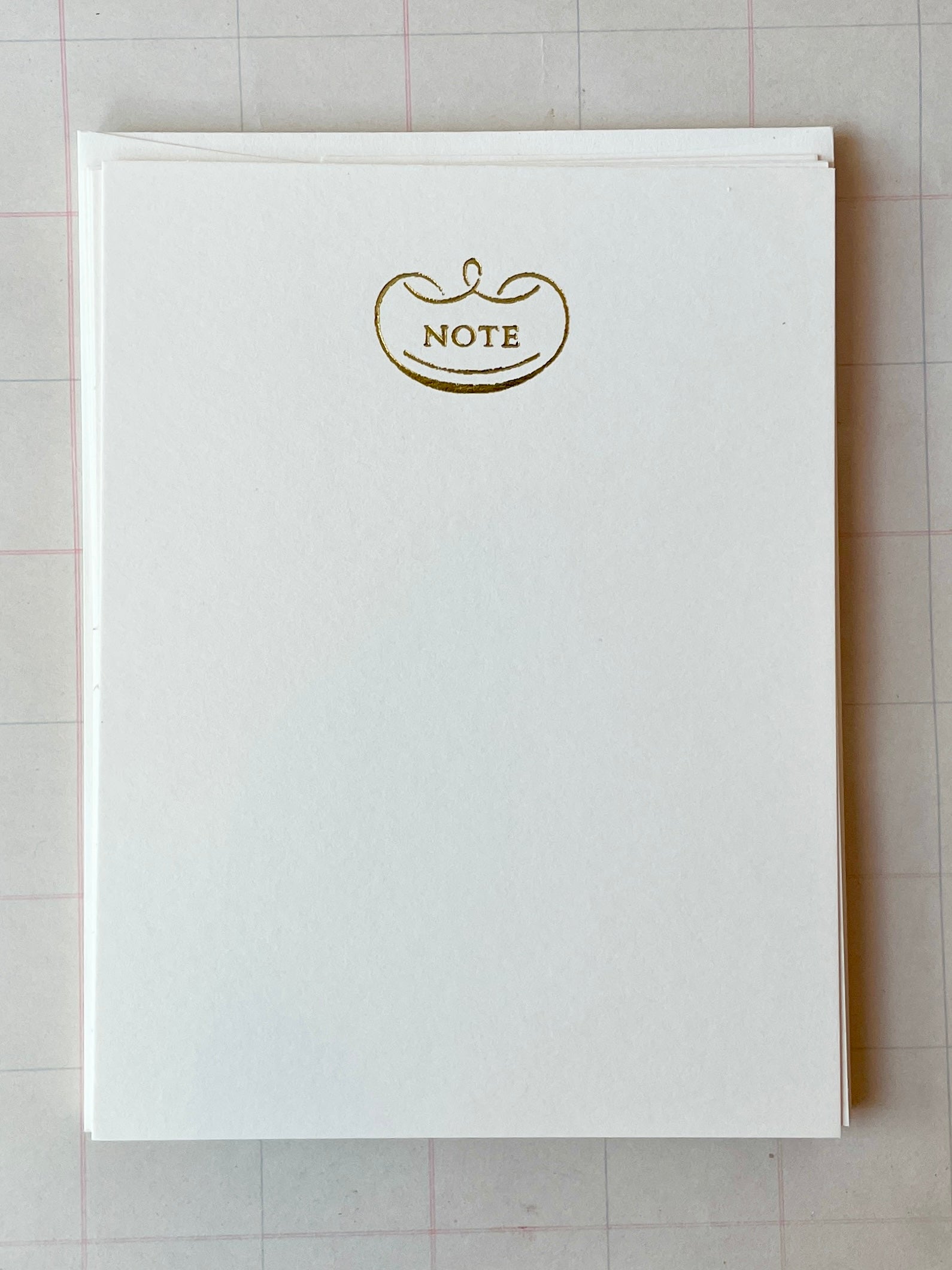 Note Scroll Foil Pressed Stationery