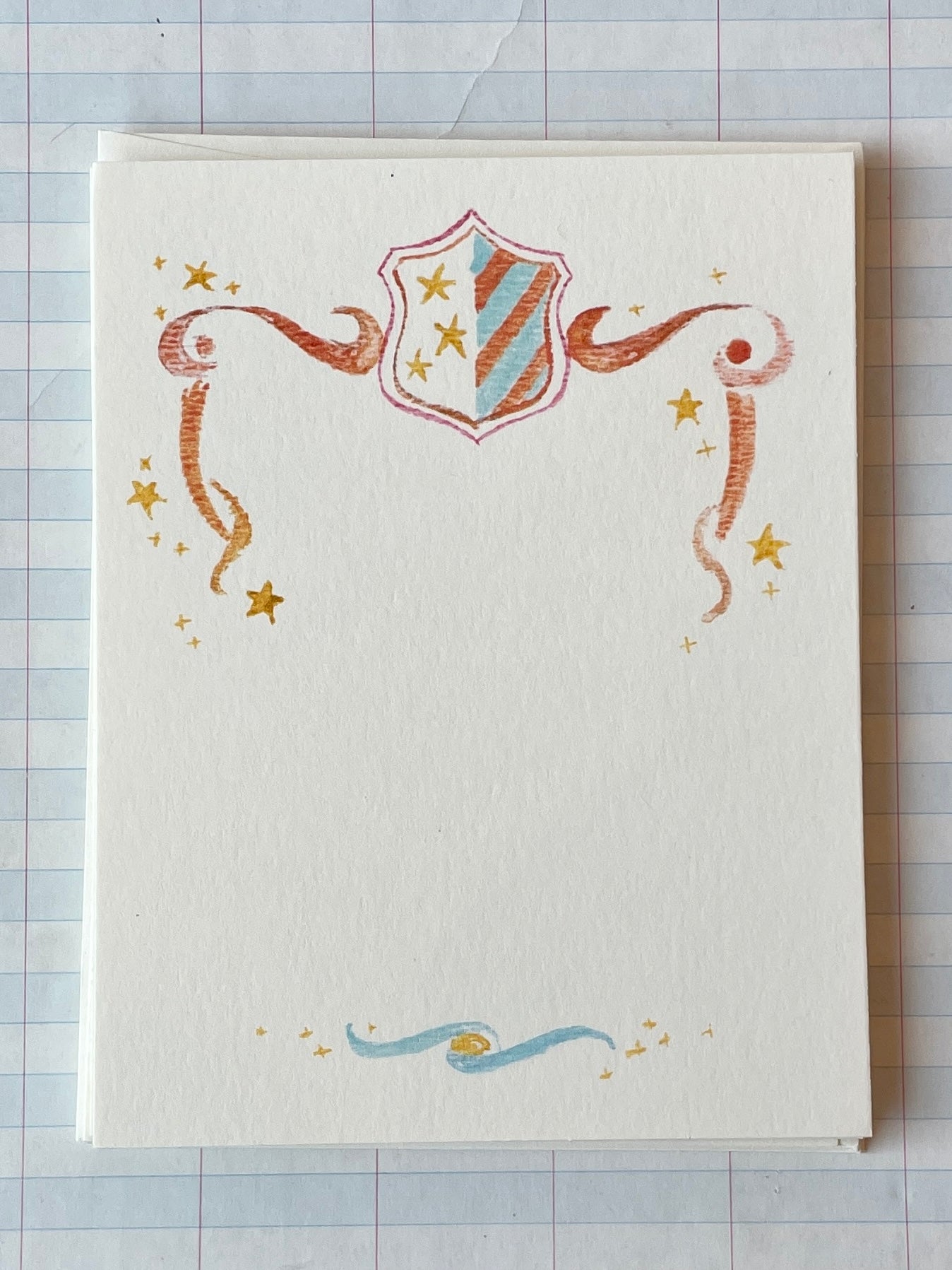 Shield, Scrolls, and Stars Printed Notecards
