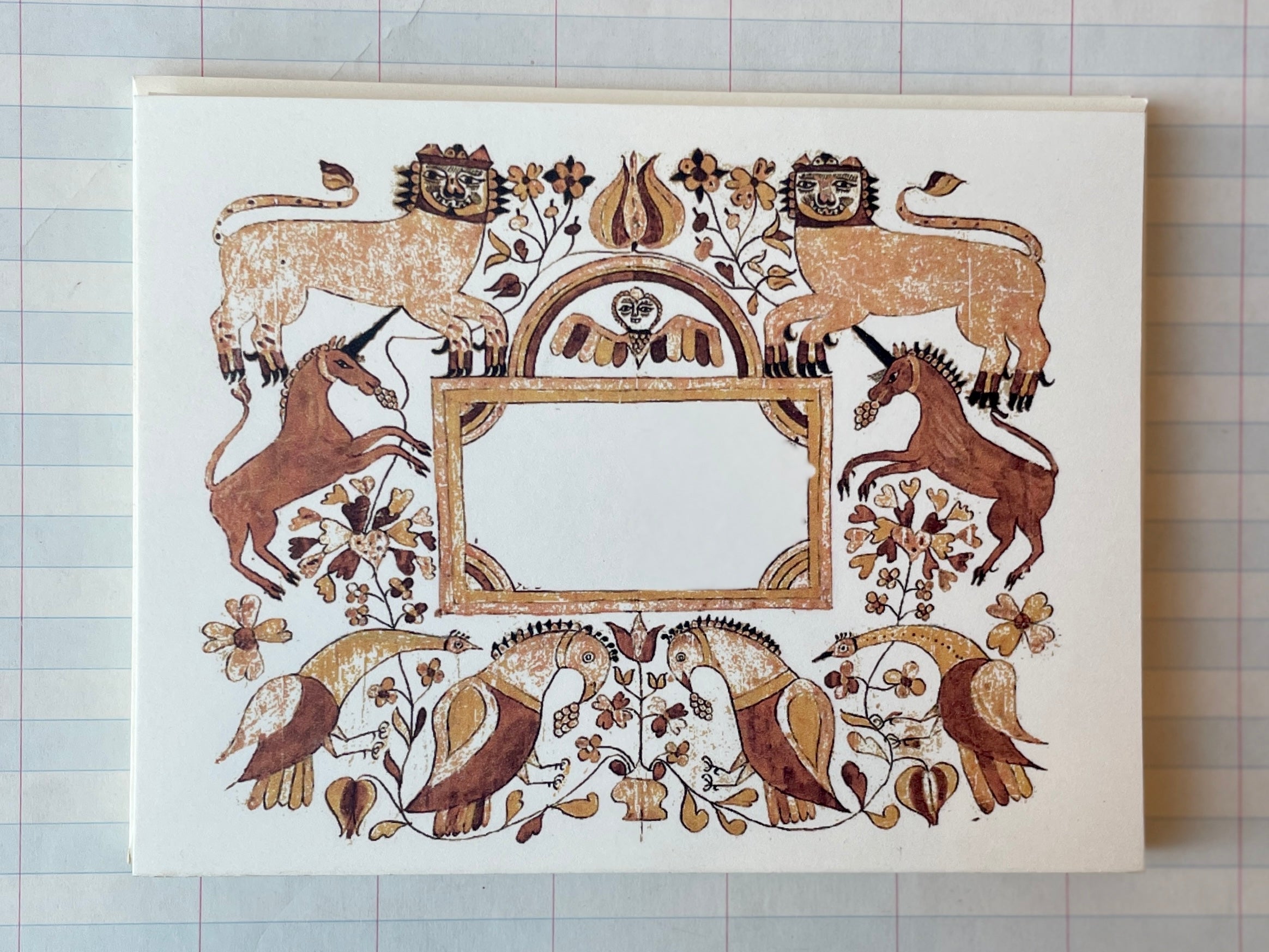 Folk Art Animal Frame Notecards
