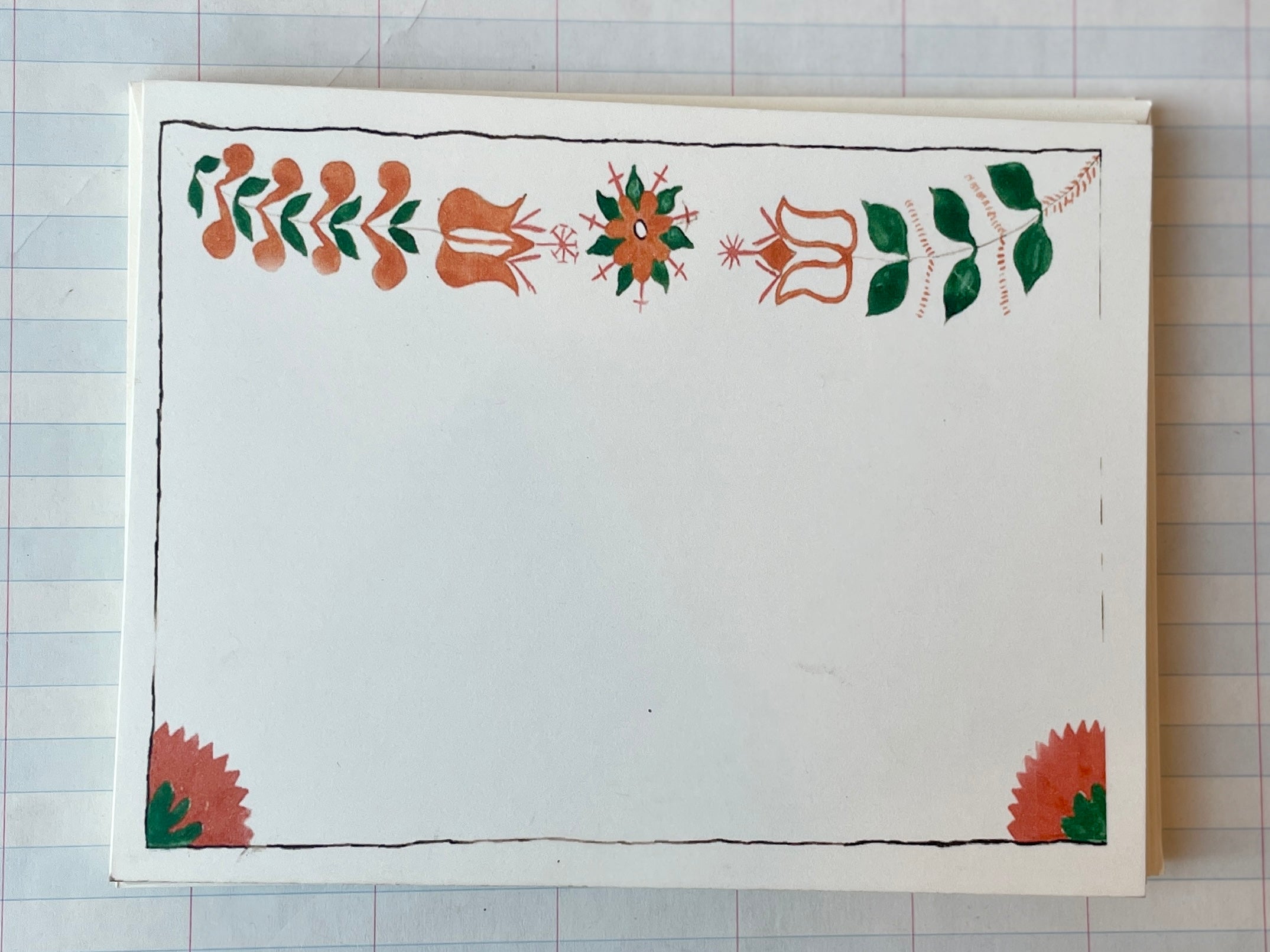 Folk Art Tulip Banner Notecards