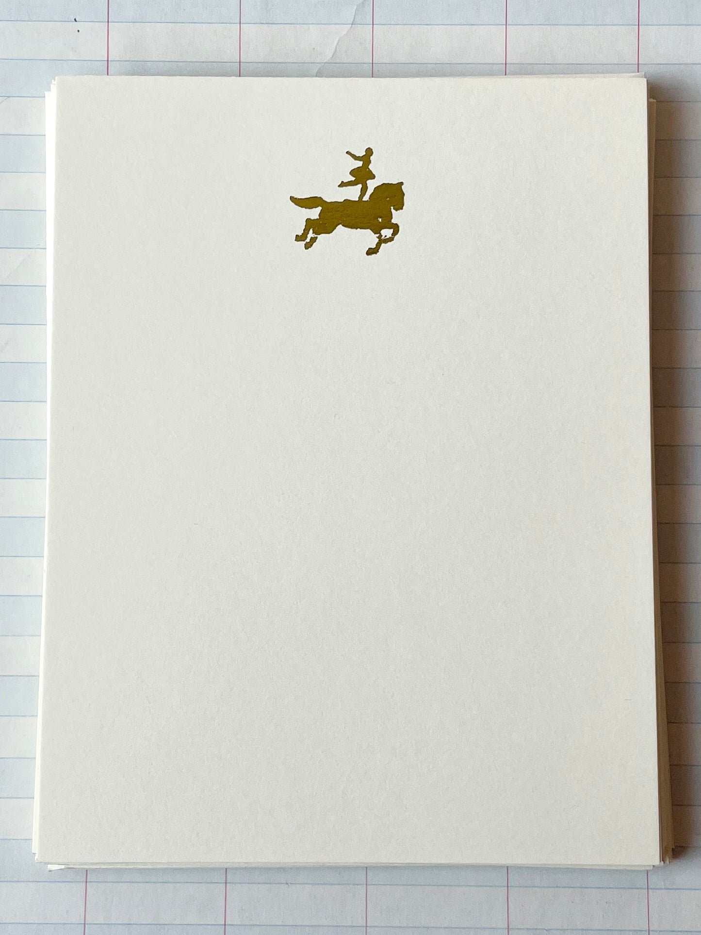 Dancing Girl on Horse Foil Pressed Stationery