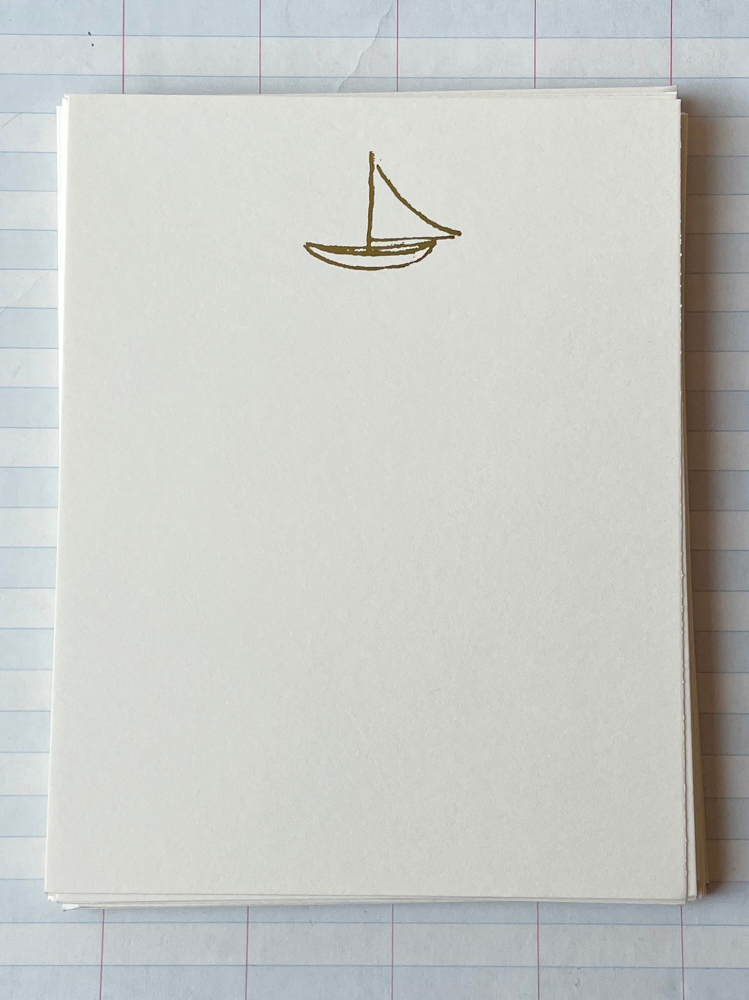 Sail Boat Foil Pressed Stationery