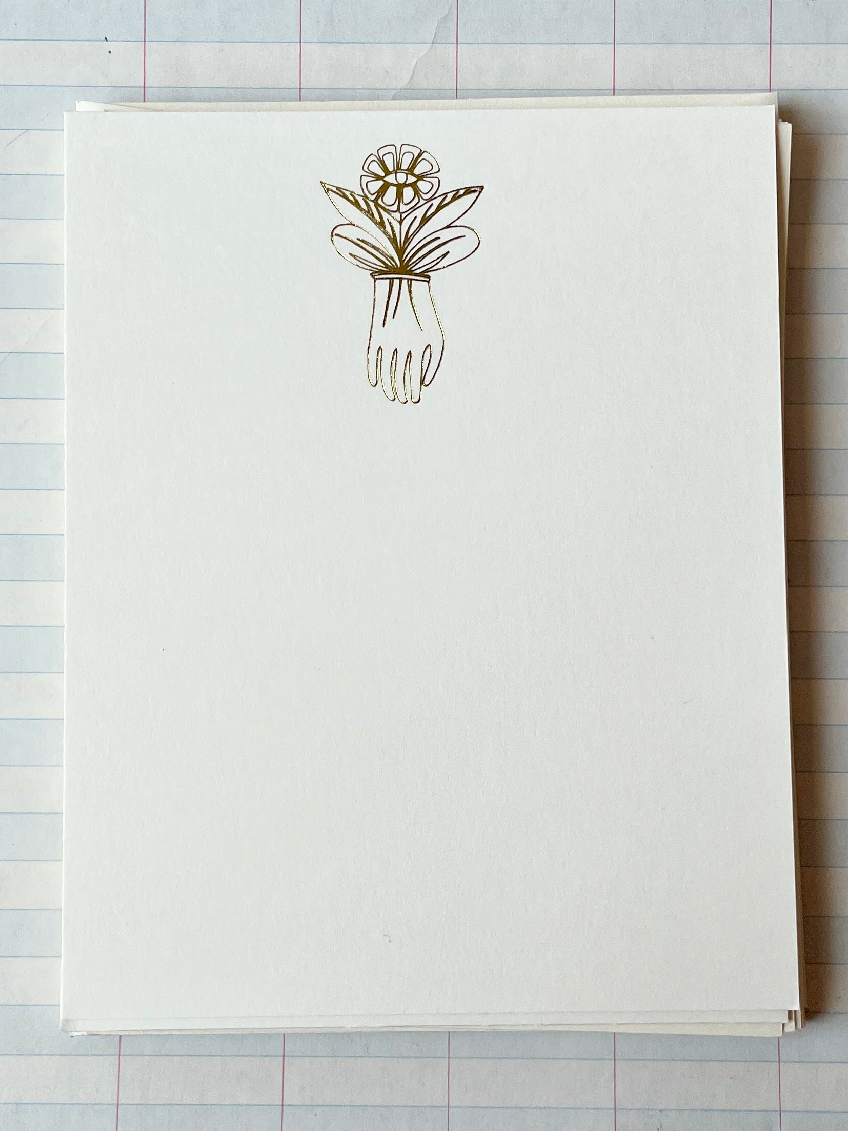 Victorian Hand by Skippy Cotton Foil Pressed Stationery