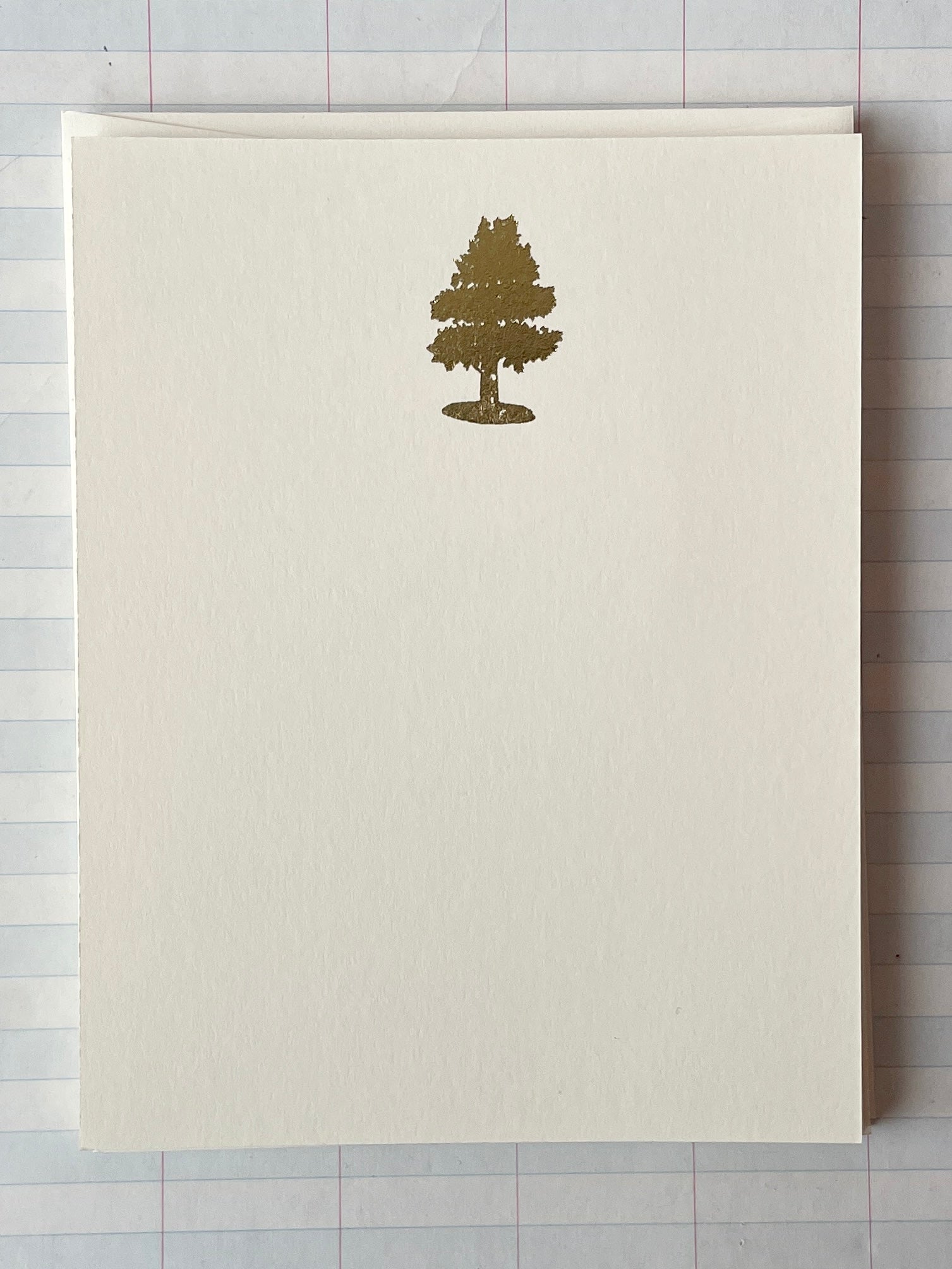 Small Tree Foil Pressed Stationery
