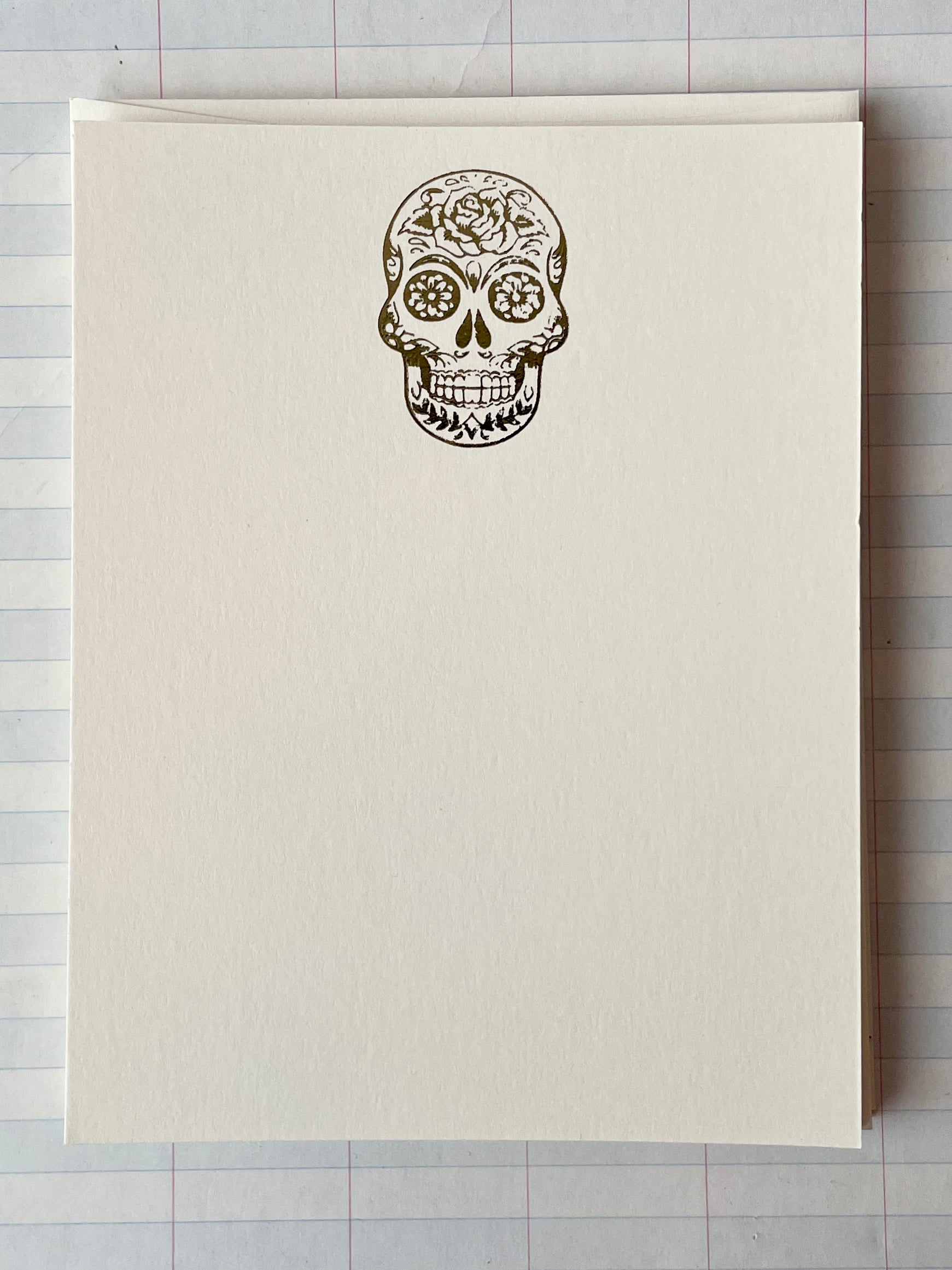 Day of the Dead Skull Foil Pressed Notecards - PARCEL