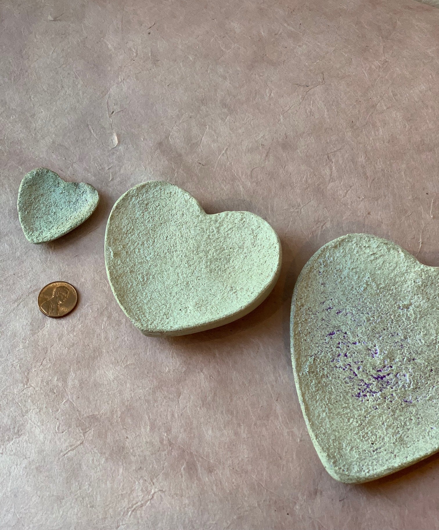 Heart-shaped Concrete Trinket dishes