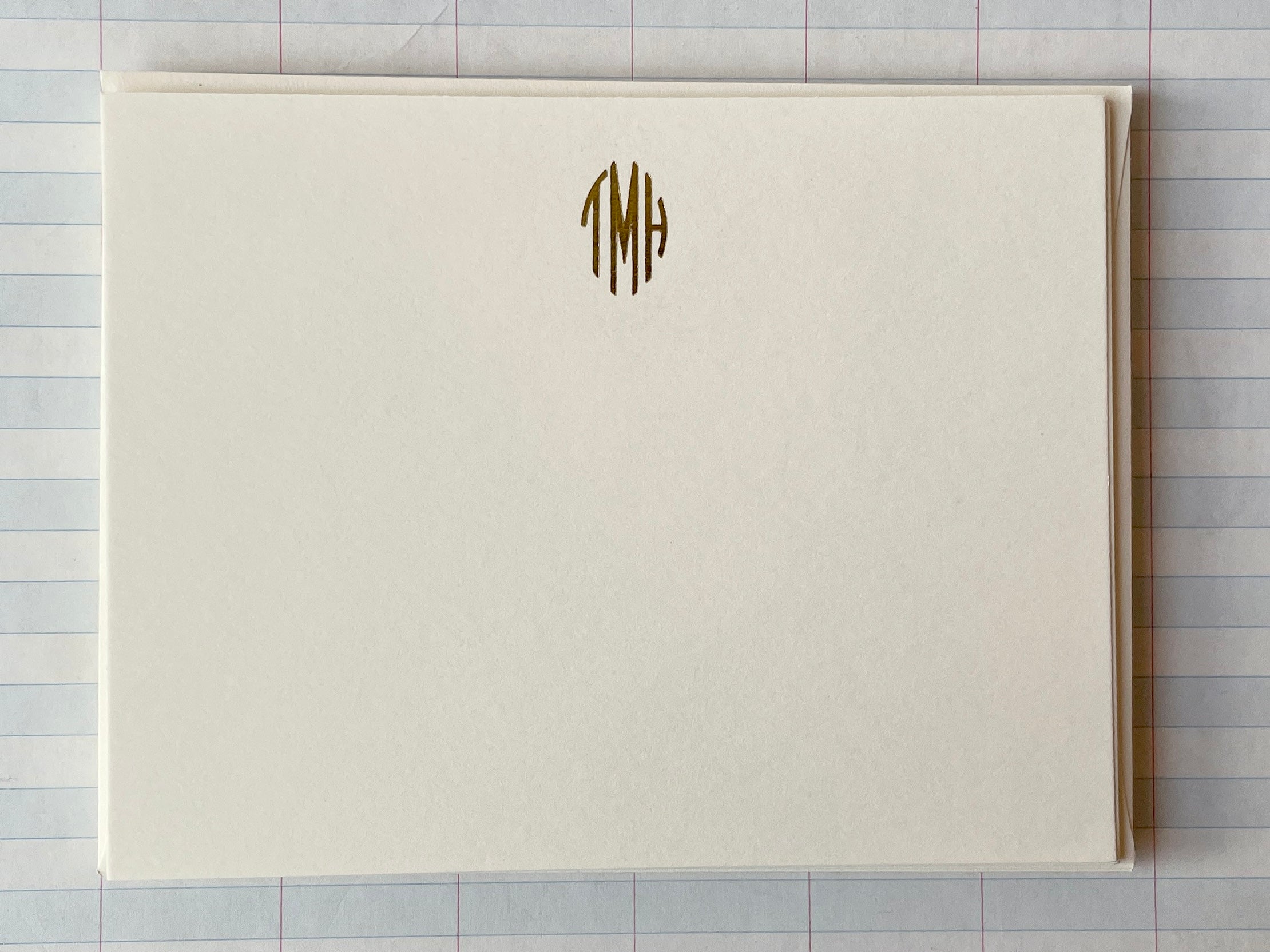 Ornate Gold Foil-pressed Tri-letter Oval Monogram