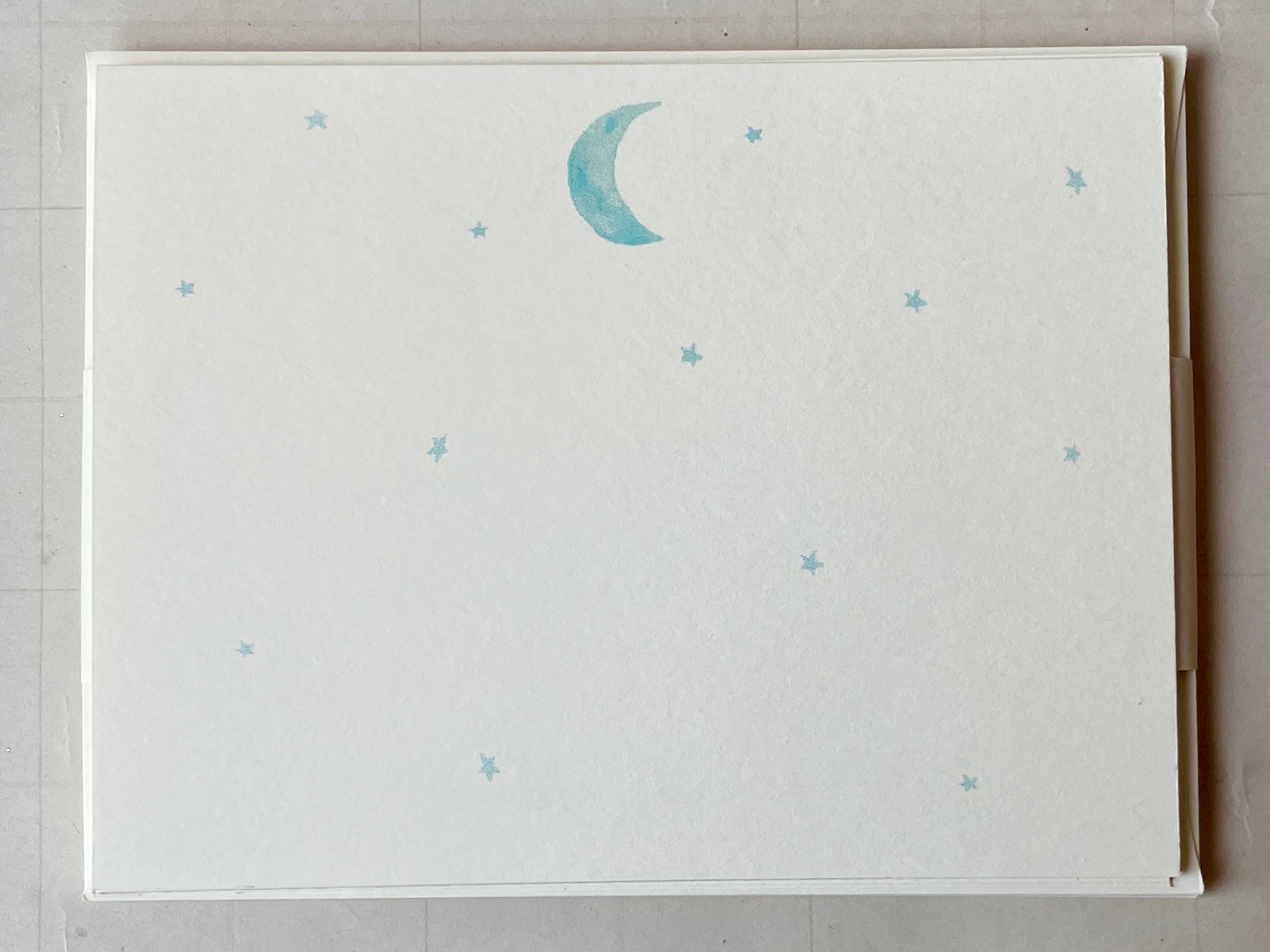 Watercolor Moon and Stars Stationery