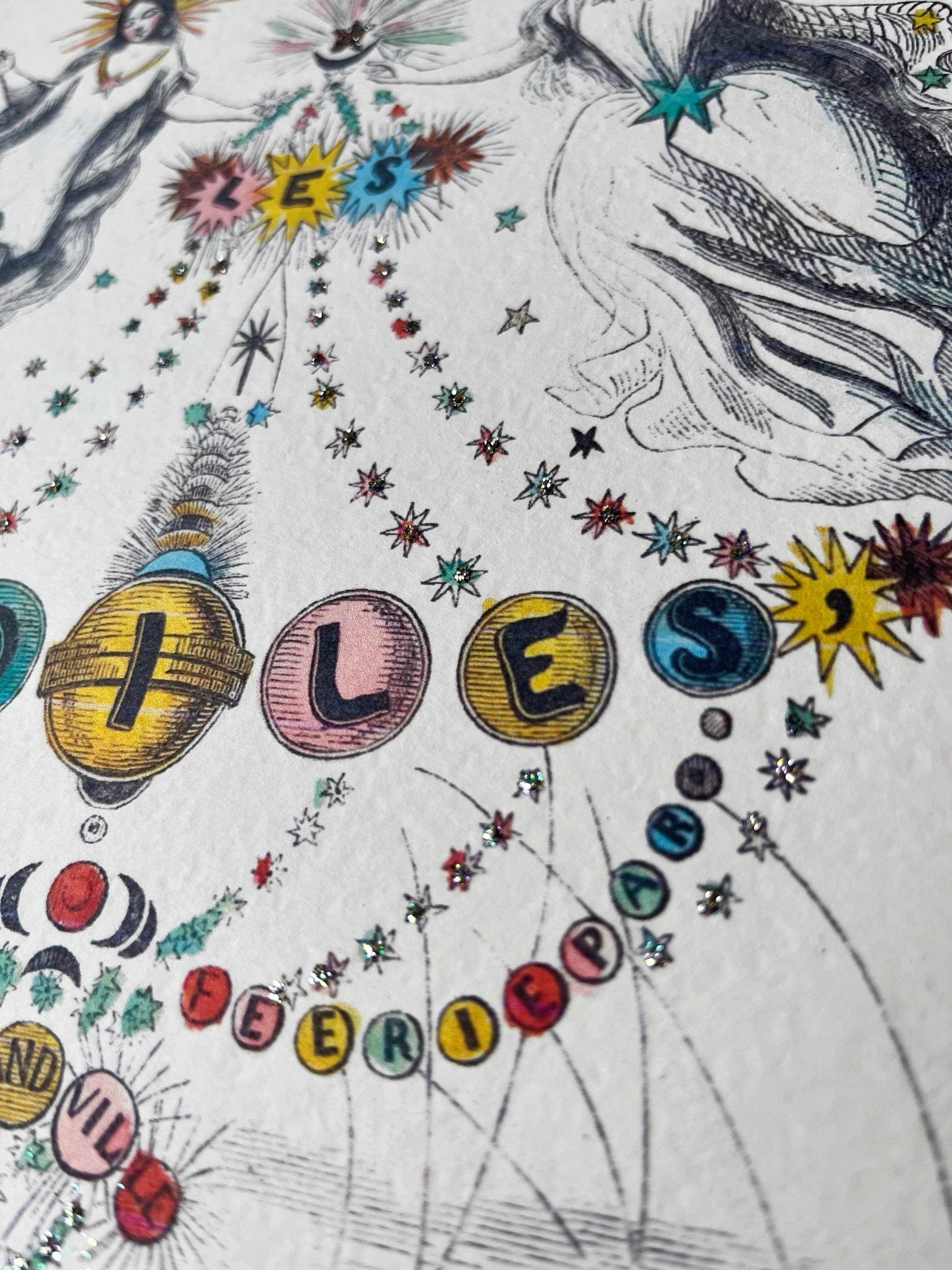 Les Etoiles Glittered Art Prints