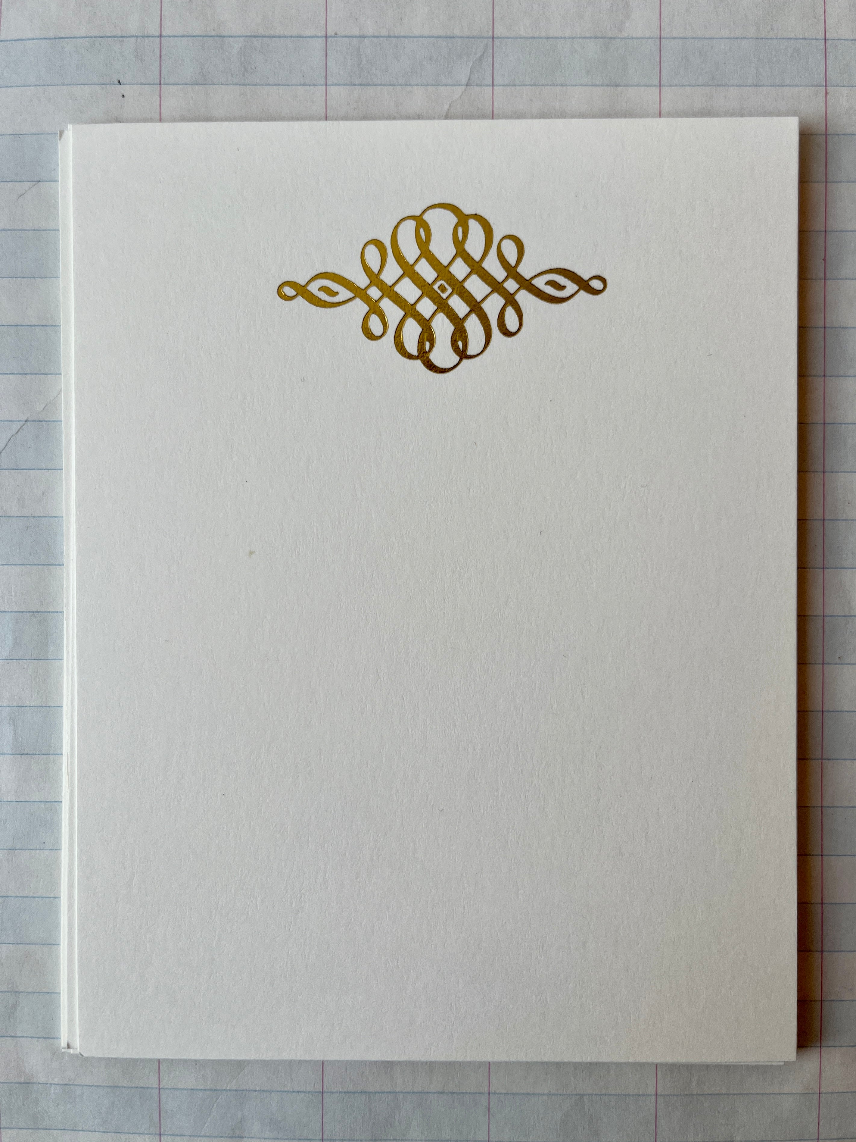 Calligraphic Scroll Foil Pressed Stationery