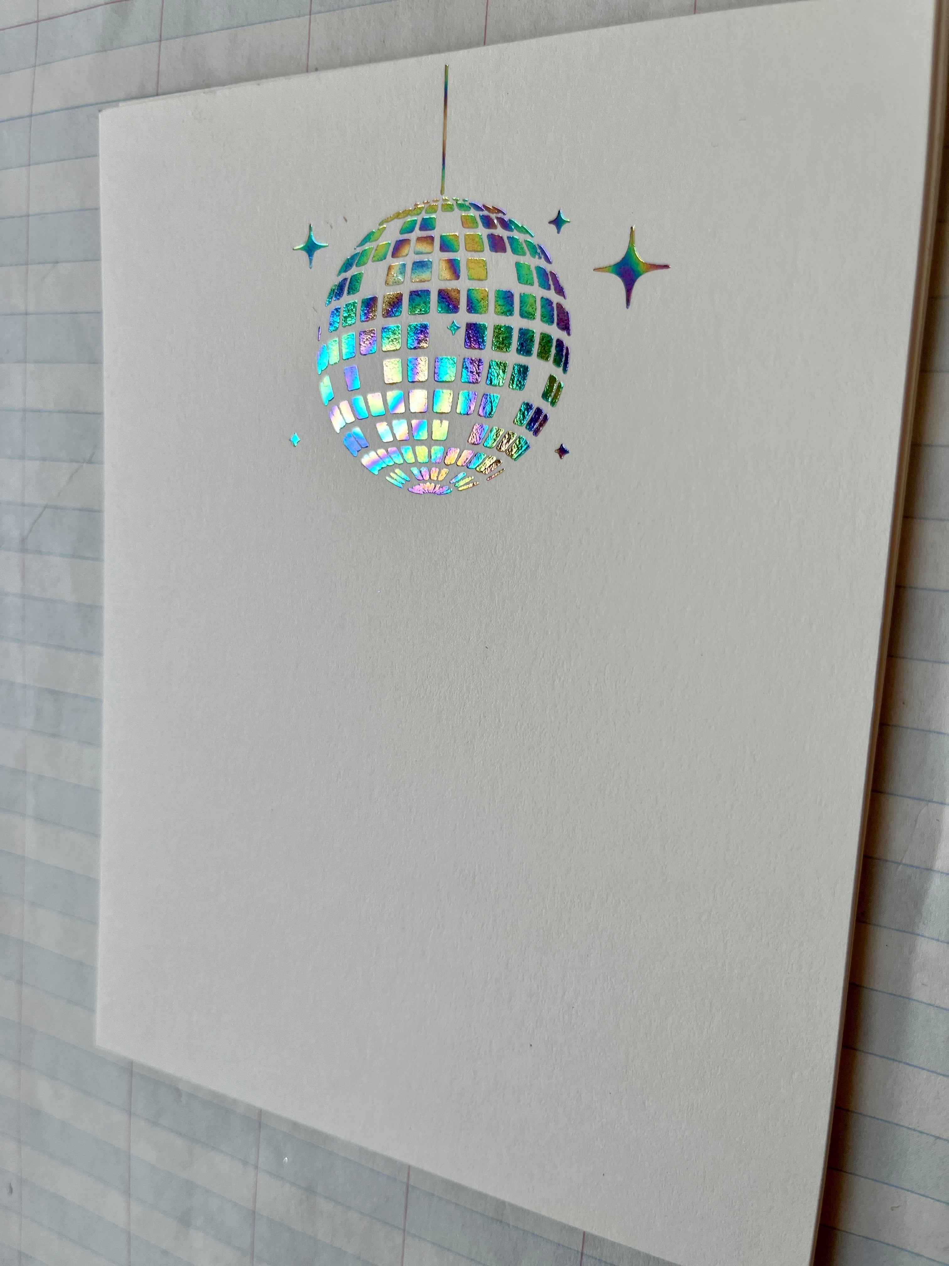 Disco Ball Foil Pressed Stationery