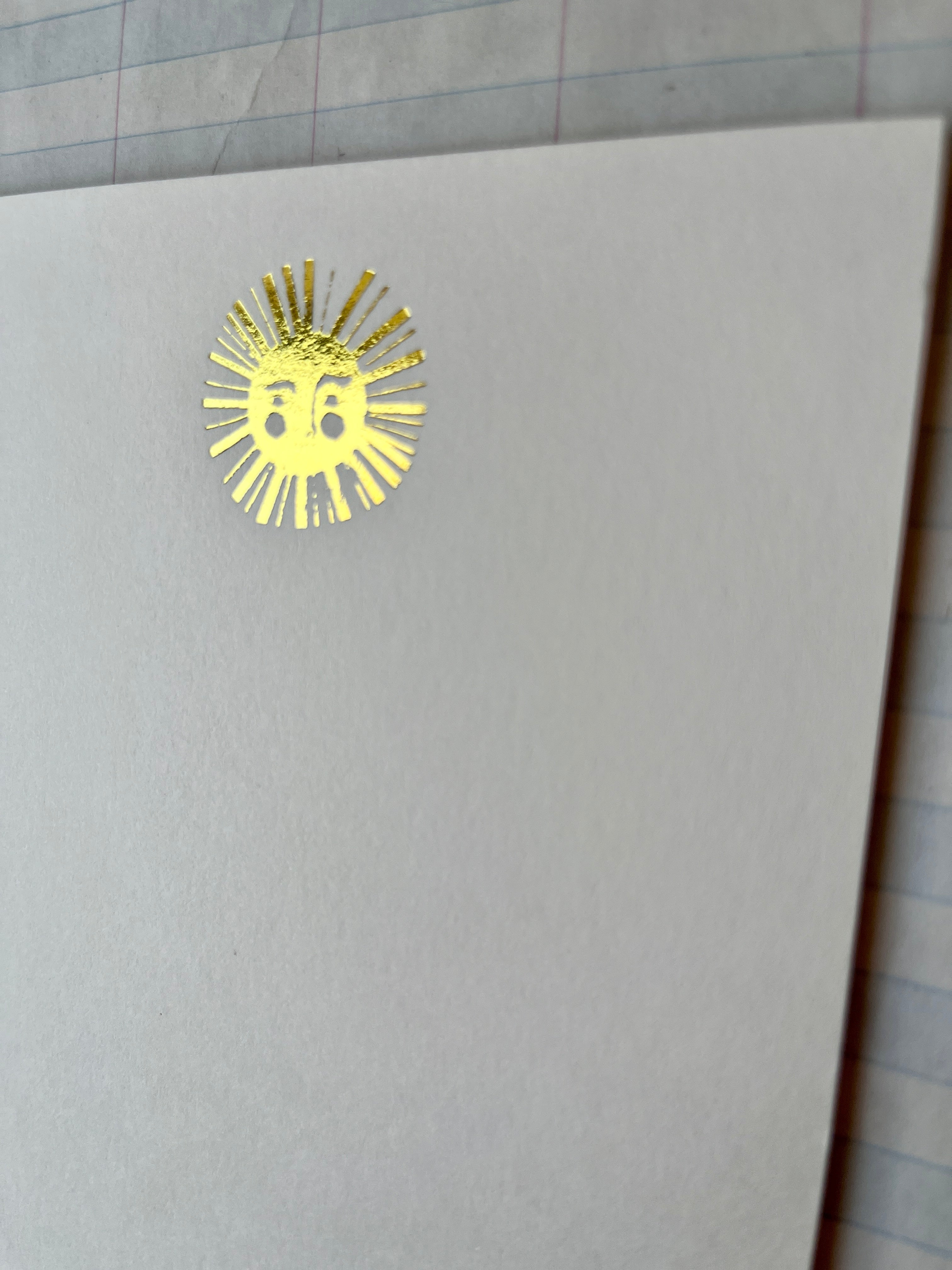 Sun Face Foil Pressed Stationery