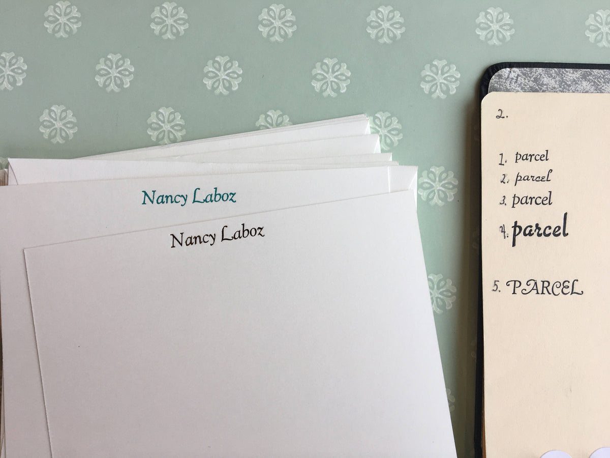 Cursive Inbox MADE TO ORDER; Parcel Custom (Cursive) Stationery; Cursive font option ...