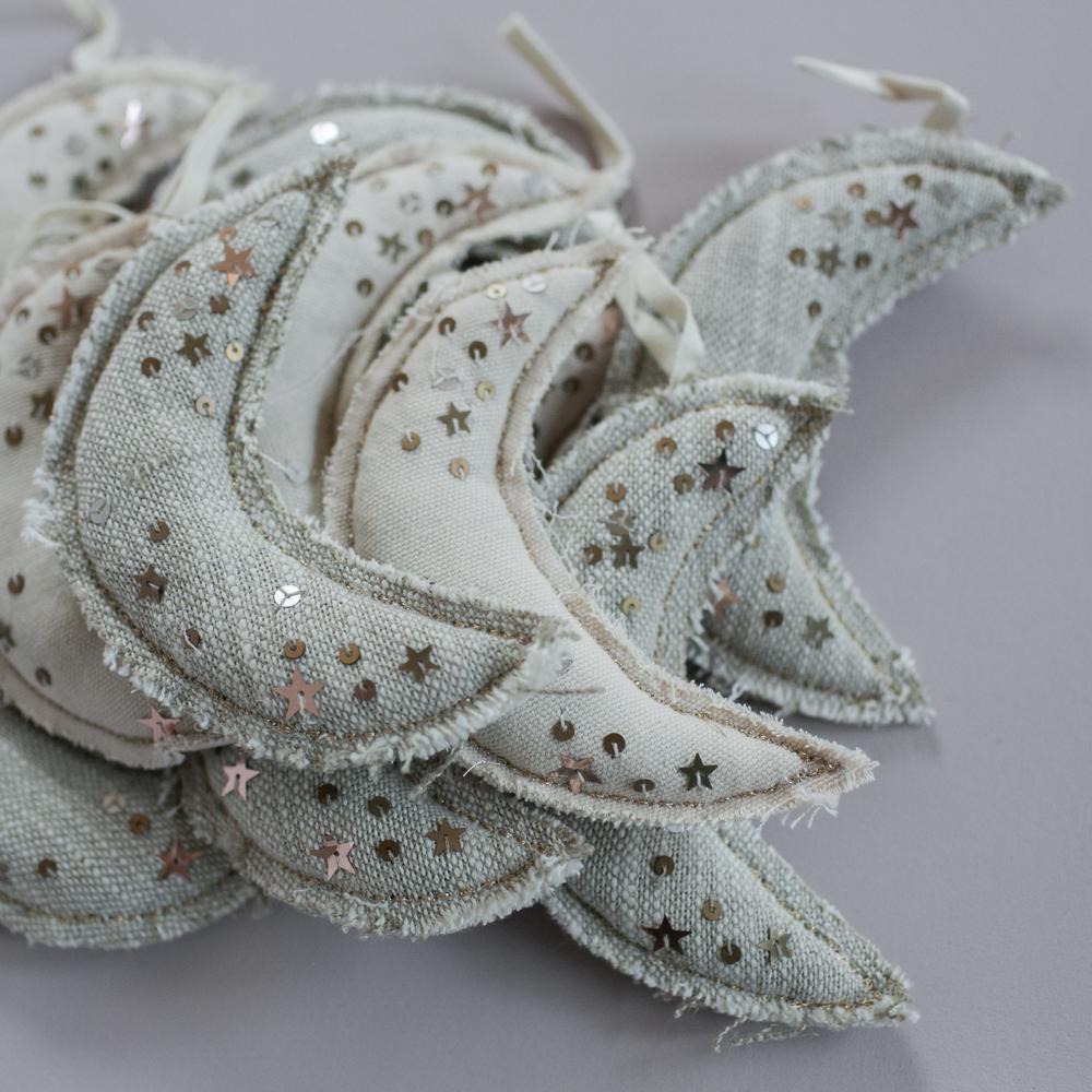 Metallic Sequin Confetti Lavender-filled Ornaments